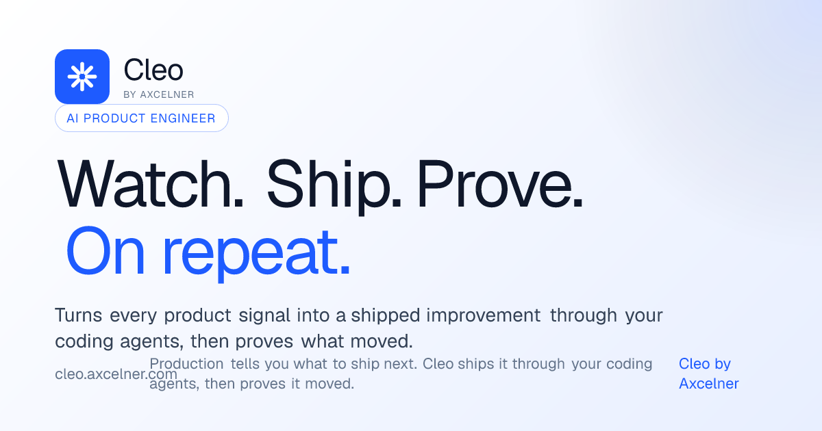 Cleo. An AI product engineer for AI-native teams.